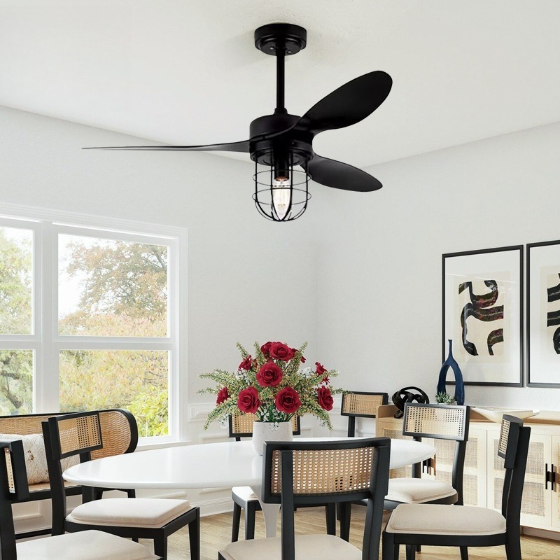 American Retro Ceiling Fan Lam - đánh giá và giá Interior Design Industrial Style