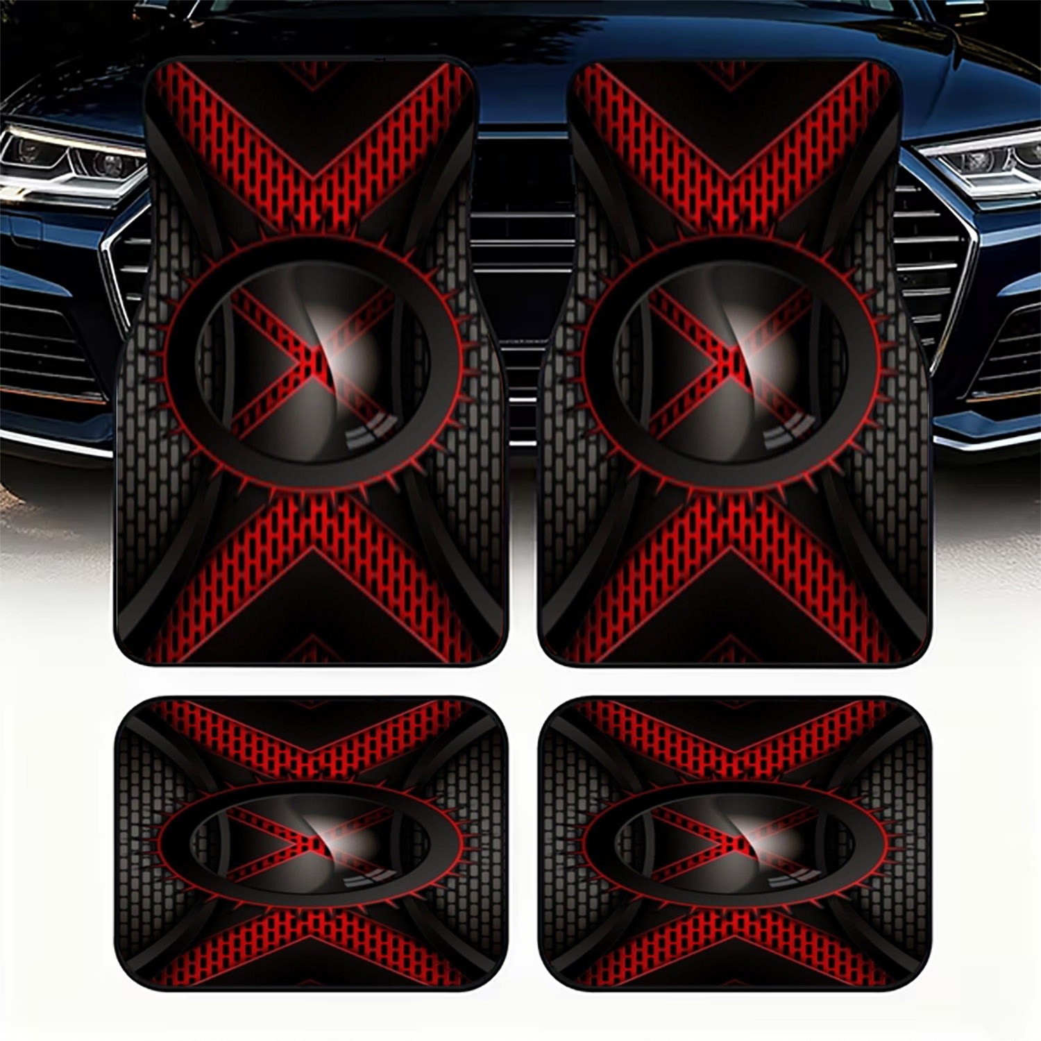 4pcs Car Floor Mats, Black & R - đánh giá và giá Interior Design Industrial Style