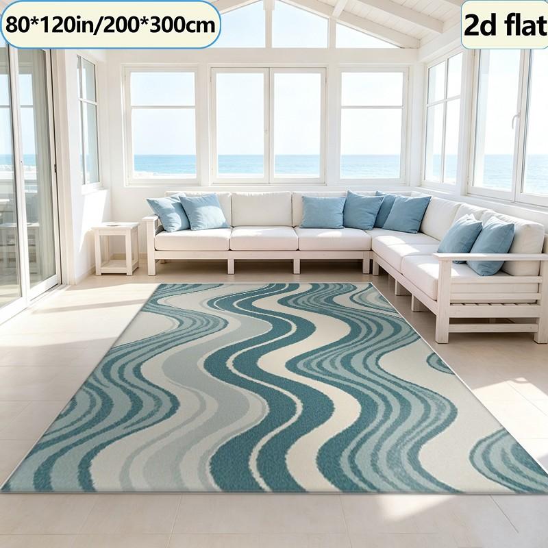 Vintage Gradient Wavy Stripe C - đánh giá và giá Printed Rug Abstract