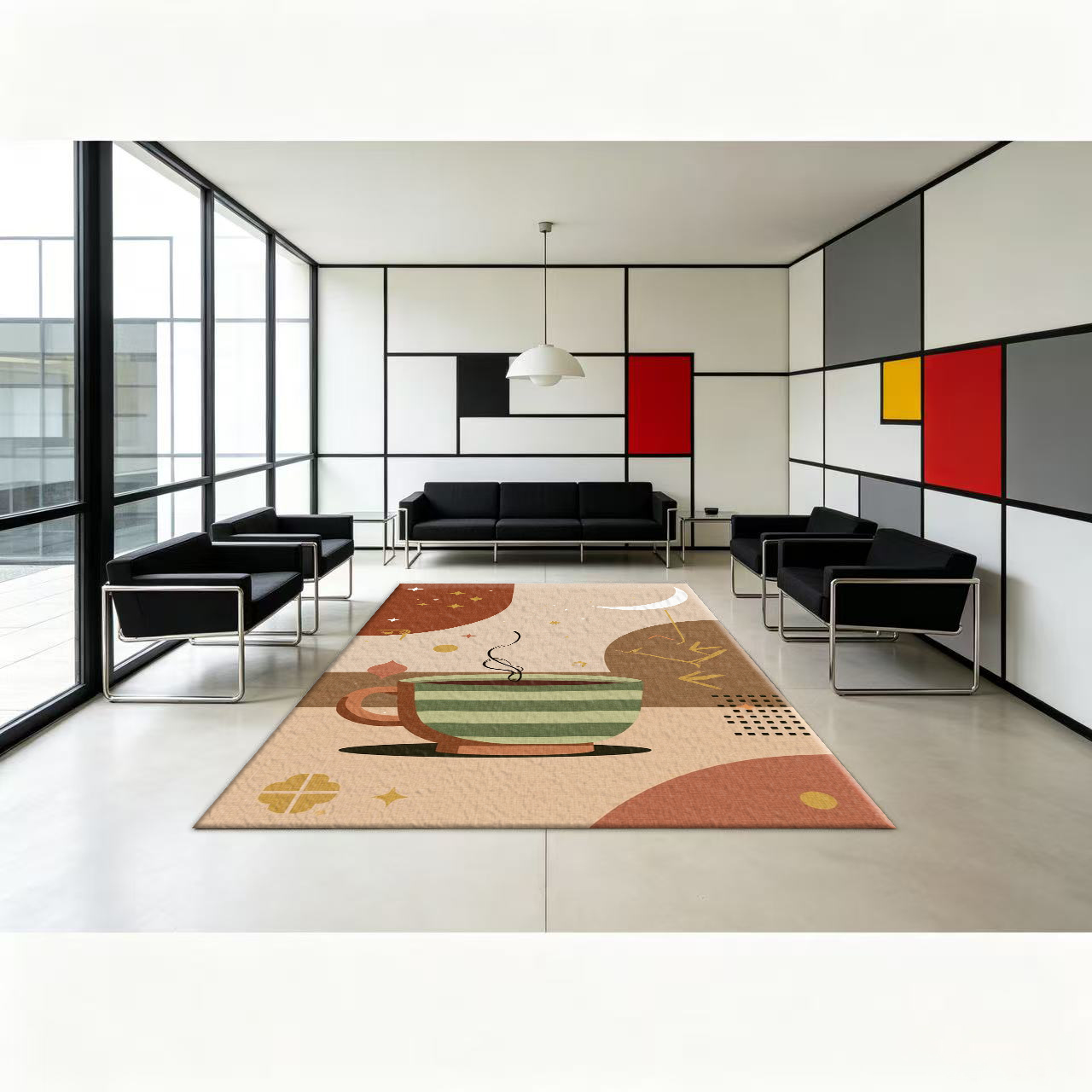 Boho Retro Teacup Moon Star Ab - đánh giá và giá Printed Rug Abstract